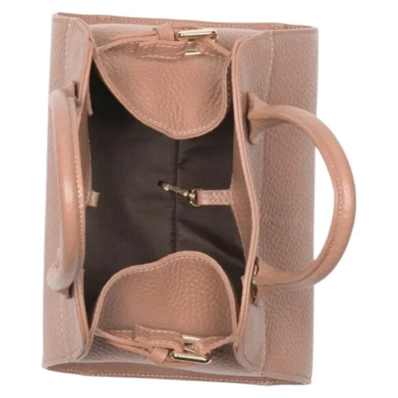 DIVINA FIRENZE Made In Italy Leather Mini Dome Shaped Crossbody